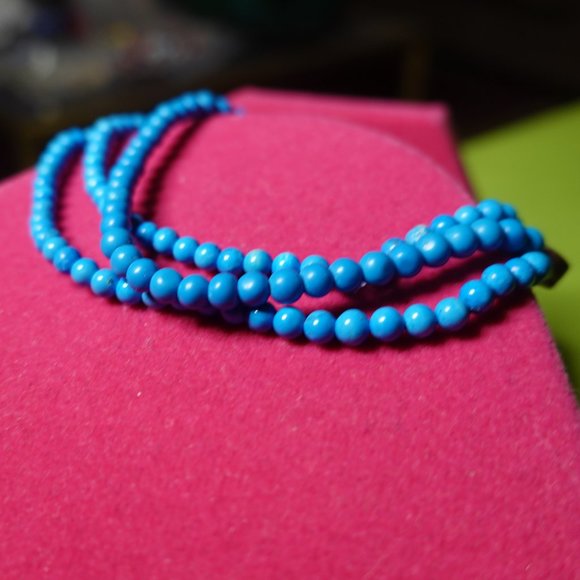 (NWT) Genuine Turquoise Bead (3) Bracelets Stack/Set - Picture 2 of 9